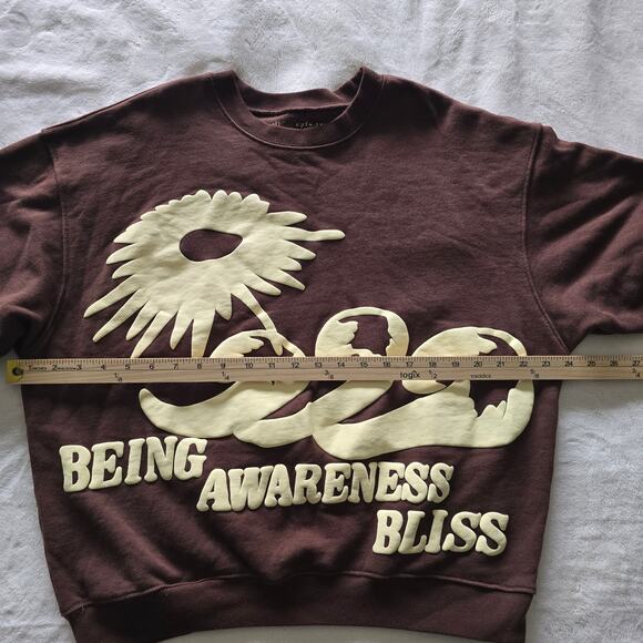 Cactus Plant Flea Market Being Awareness Bliss Sweatshirt Brown Sz S Made in USA - Picture 7 of 11